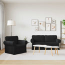 Sofa Sæt 2 pcs Sort 175 x 82 x 80 cm Stof