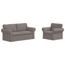Sofa Sæt 2 pcs Gråbrun 175 x 82 x 80 cm Stof