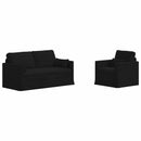Sofa Sæt 2 pcs Sort 158 x 78 x 80 cm Stof