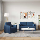 Sofa Sæt 2 pcs Blå 158 x 78 x 80 cm Stof