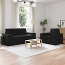 Sofa Sæt 2 pcs Sort 182 x 80 x 82 cm Stof