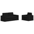 Sofa Sæt 2 pcs Sort 182 x 80 x 82 cm Stof