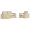 Sofa Sæt 2 pcs Creme 182 x 80 x 82 cm Stof