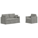 Sofa Sæt 2 pcs Lysegrå 158 x 78 x 80 cm Fløjl