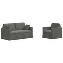 Sofa Sæt 2 pcs Mørkegrå 158 x 78 x 80 cm Fløjl