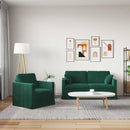 Sofa Sæt 2 pcs Mørkegrøn 158 x 78 x 80 cm Fløjl