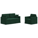 Sofa Sæt 2 pcs Mørkegrøn 158 x 78 x 80 cm Fløjl