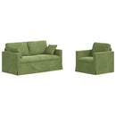 Sofa Sæt 2 pcs Lys grøn 158 x 78 x 80 cm Fløjl