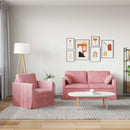 Sofa Sæt 2 pcs Lyserød 158 x 78 x 80 cm Fløjl