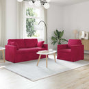 Sofa Sæt 2 pcs Vinrød 158 x 78 x 80 cm Fløjl