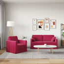 Sofa Sæt 2 pcs Vinrød 158 x 78 x 80 cm Fløjl