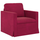Sofa Sæt 2 pcs Vinrød 158 x 78 x 80 cm Fløjl