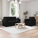 Sofa Sæt 2 pcs Sort 158 x 78 x 80 cm Fløjl