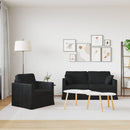 Sofa Sæt 2 pcs Sort 158 x 78 x 80 cm Fløjl