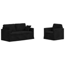 Sofa Sæt 2 pcs Sort 158 x 78 x 80 cm Fløjl