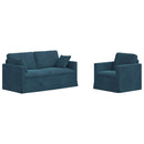 Sofa Sæt 2 pcs Blå 158 x 78 x 80 cm Fløjl
