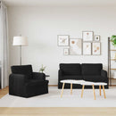 Sofa Sæt 2 pcs Sort 162 x 80 x 85 cm Stof