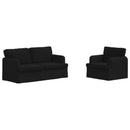 Sofa Sæt 2 pcs Sort 162 x 80 x 85 cm Stof