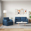 Sofa Sæt 2 pcs Blå 162 x 80 x 85 cm Stof