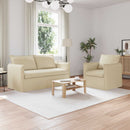 Sofa Sæt 2 pcs Cremefarvet 156 x 82 x 85 cm Stof