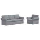 Sofa Sæt 2 pcs Lysegrå 215 x 82 x 80 cm Stof