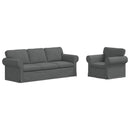 Sofa Sæt 2 pcs Mørkegrå 215 x 82 x 80 cm Stof