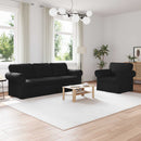 Sofa Sæt 2 pcs Sort 215 x 82 x 80 cm Stof