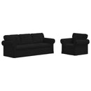Sofa Sæt 2 pcs Sort 215 x 82 x 80 cm Stof
