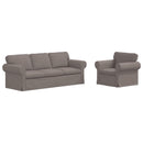 Sofa Sæt 2 pcs Gråbrun 215 x 82 x 80 cm Stof