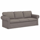 Sofa Sæt 2 pcs Gråbrun 215 x 82 x 80 cm Stof