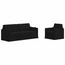 Sofa Sæt 2 pcs Sort 198 x 78 x 80 cm Stof