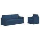 Sofa Sæt 2 pcs Blå 198 x 78 x 80 cm Stof