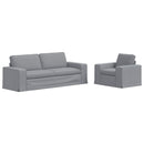Sofa Sæt 2 pcs Lysegrå 222 x 80 x 82 cm Stof