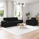 Sofa Sæt 2 pcs Sort 222 x 80 x 82 cm Stof