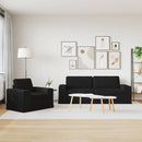 Sofa Sæt 2 pcs Sort 222 x 80 x 82 cm Stof