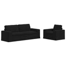 Sofa Sæt 2 pcs Sort 222 x 80 x 82 cm Stof