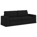 Sofa Sæt 2 pcs Sort 222 x 80 x 82 cm Stof