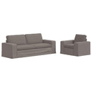 Sofa Sæt 2 pcs Gråbrun 222 x 80 x 82 cm Stof