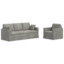 Sofa Sæt 2 pcs Lysegrå 198 x 78 x 80 cm Fløjl