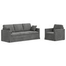 Sofa Sæt 2 pcs Mørkegrå 198 x 78 x 80 cm Fløjl