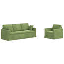 Sofa Sæt 2 pcs Lys grøn 198 x 78 x 80 cm Fløjl