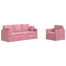 Sofa Sæt 2 pcs Lyserød 198 x 78 x 80 cm Fløjl