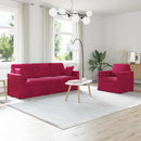 Sofa Sæt 2 pcs Vinrød 198 x 78 x 80 cm Fløjl