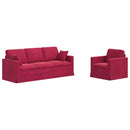 Sofa Sæt 2 pcs Vinrød 198 x 78 x 80 cm Fløjl