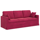 Sofa Sæt 2 pcs Vinrød 198 x 78 x 80 cm Fløjl