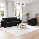 Sofa Sæt 2 pcs Sort 198 x 78 x 80 cm Fløjl