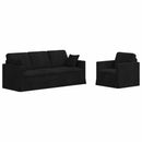 Sofa Sæt 2 pcs Sort 198 x 78 x 80 cm Fløjl