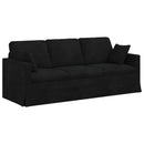 Sofa Sæt 2 pcs Sort 198 x 78 x 80 cm Fløjl