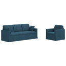 Sofa Sæt 2 pcs Blå 198 x 78 x 80 cm Fløjl