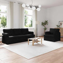 Sofa Sæt 2 pcs Sort 201 x 80 x 85 cm Stof